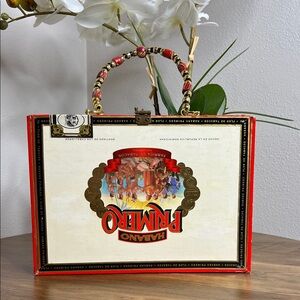 Handmade Cigar Box Purse | Habano Primero | Beaded Handle OOAK